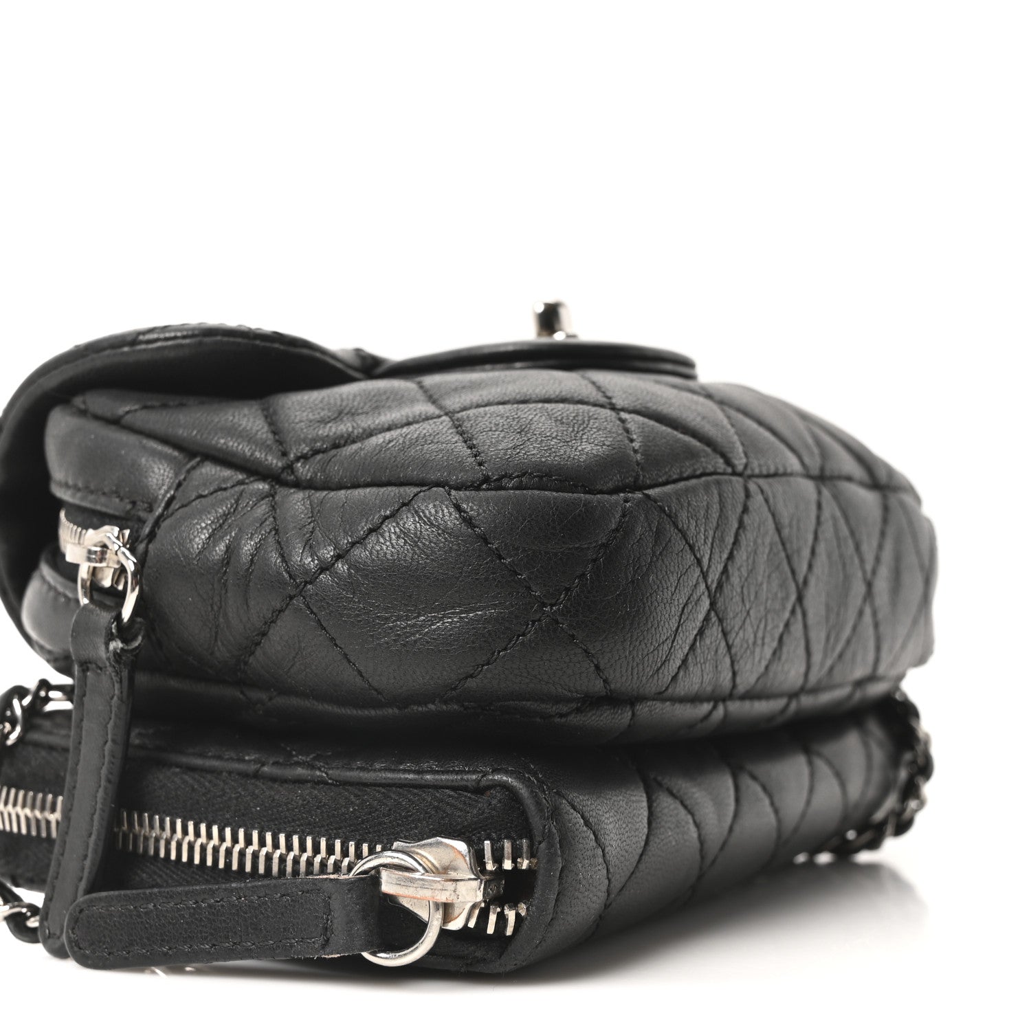 Chanel Lambskin Stitched New Mini Flap Black