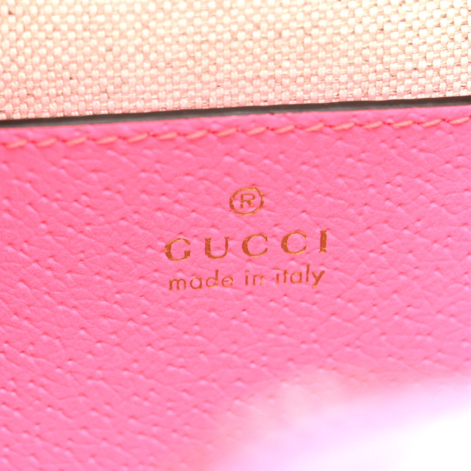 Gucci GG Supreme Monogram Textured Dollar Calfskin Web Ophidia Small Crossbody Bag Beige Ebony Fuchsia