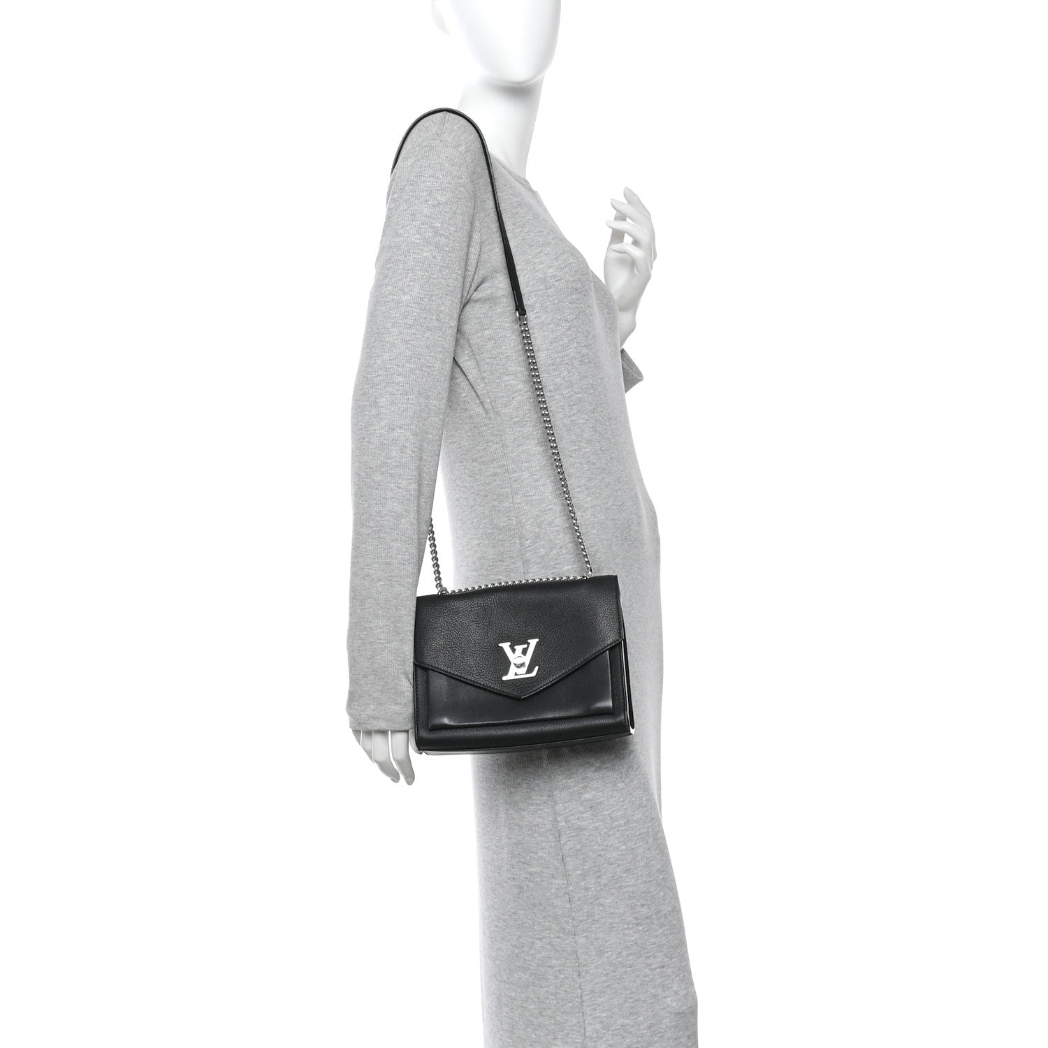 Louis Vuitton Soft Calfskin My Lockme Chain Bag BB Black