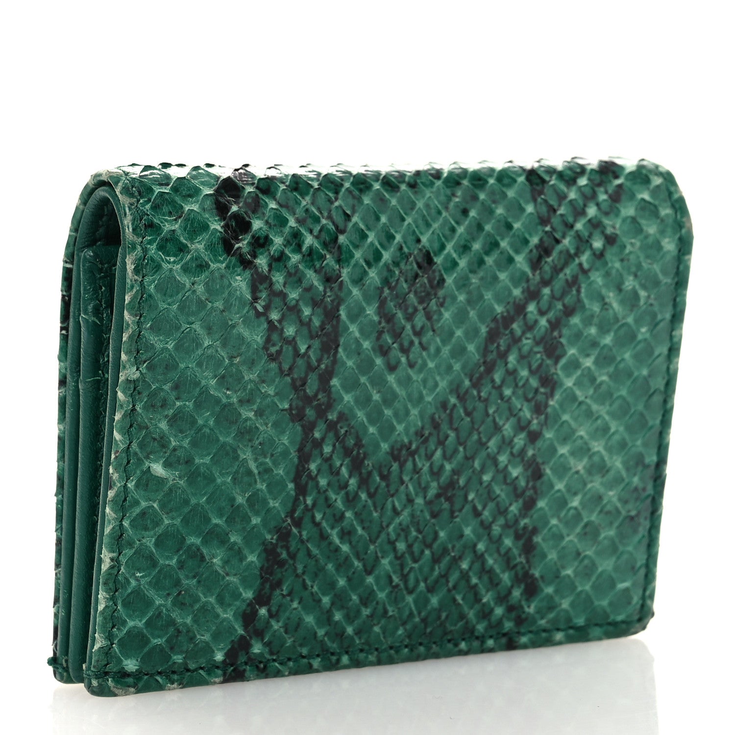 Gucci Snakeskin GG Marmont Card Case Green