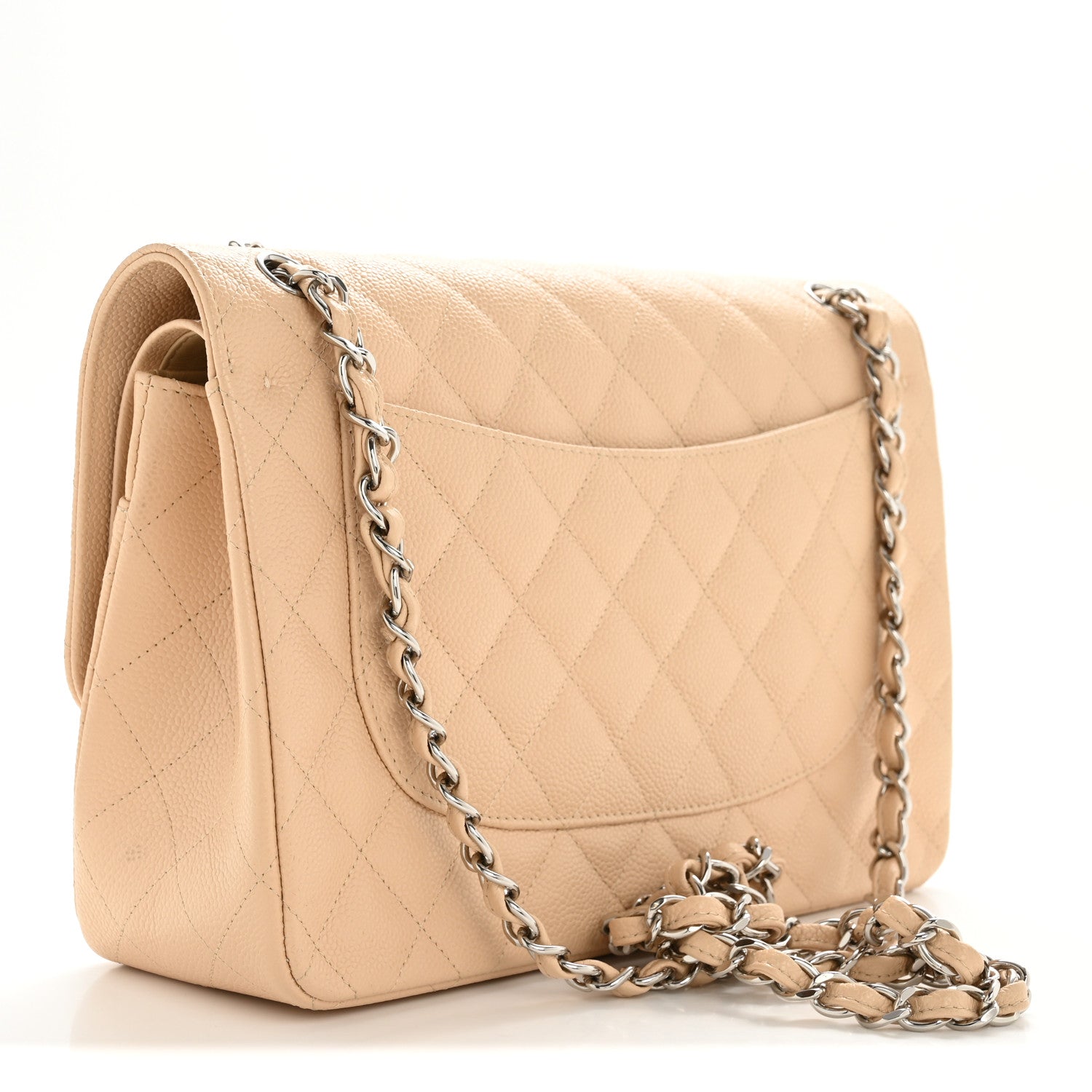 Chanel Caviar Quilted Jumbo Double Flap Beige Clair