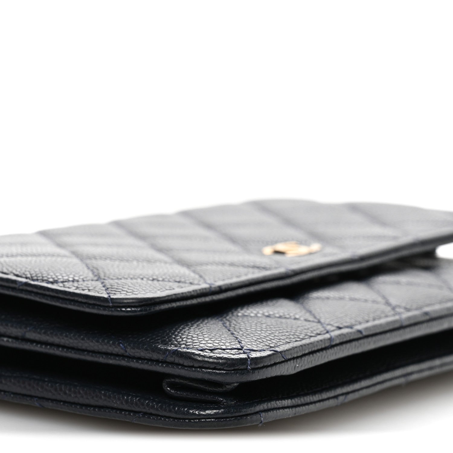 Chanel Caviar Quilted Wallet on Chain WOC Navy Blue
