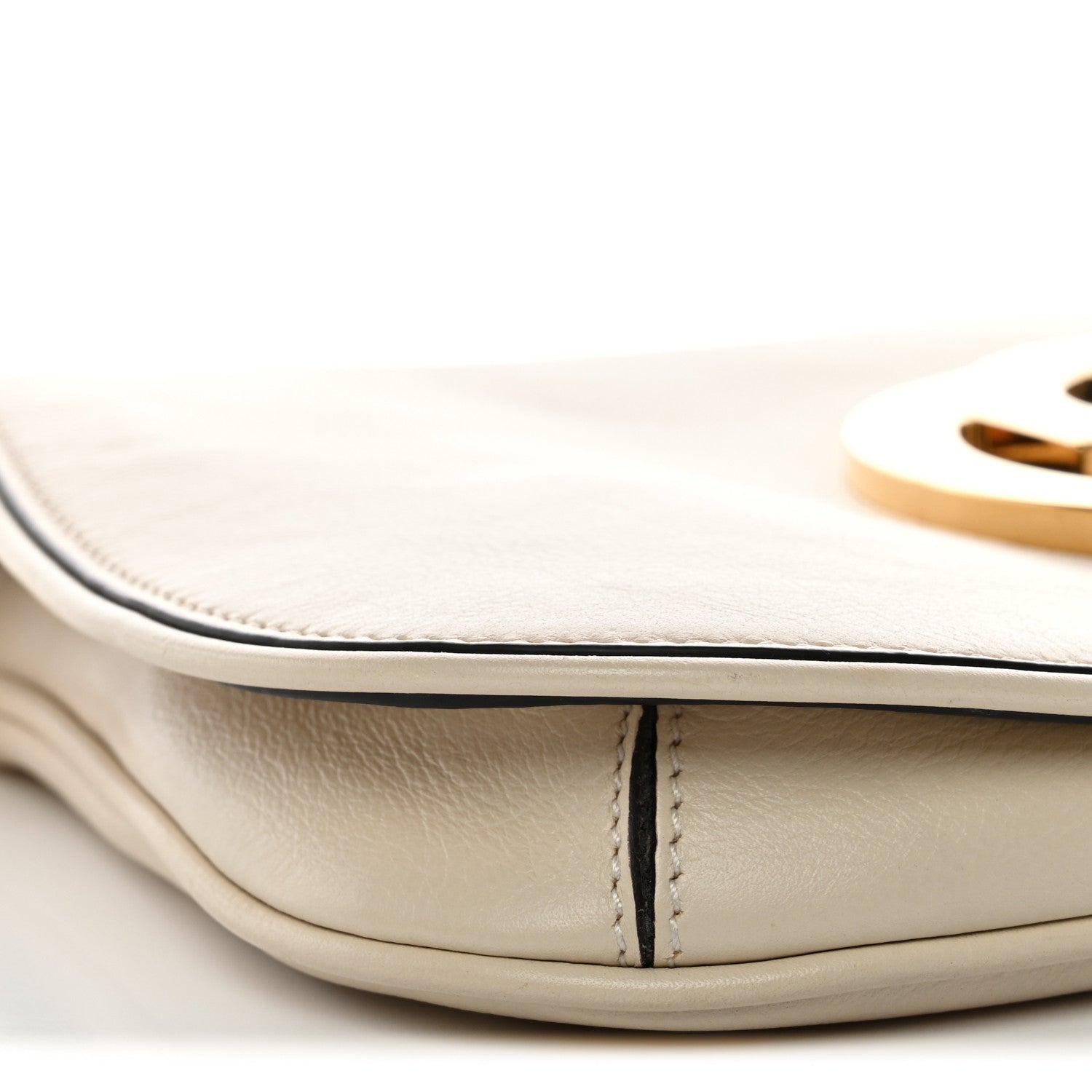 Gucci Roxy Calfskin Blondie Chain Shoulder Flap Bag Mystic White