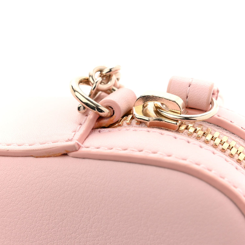 Gucci Dollar Calfskin Enamel Super Mini GG Marmont Chain Shoulder Bag Light Pink Blue