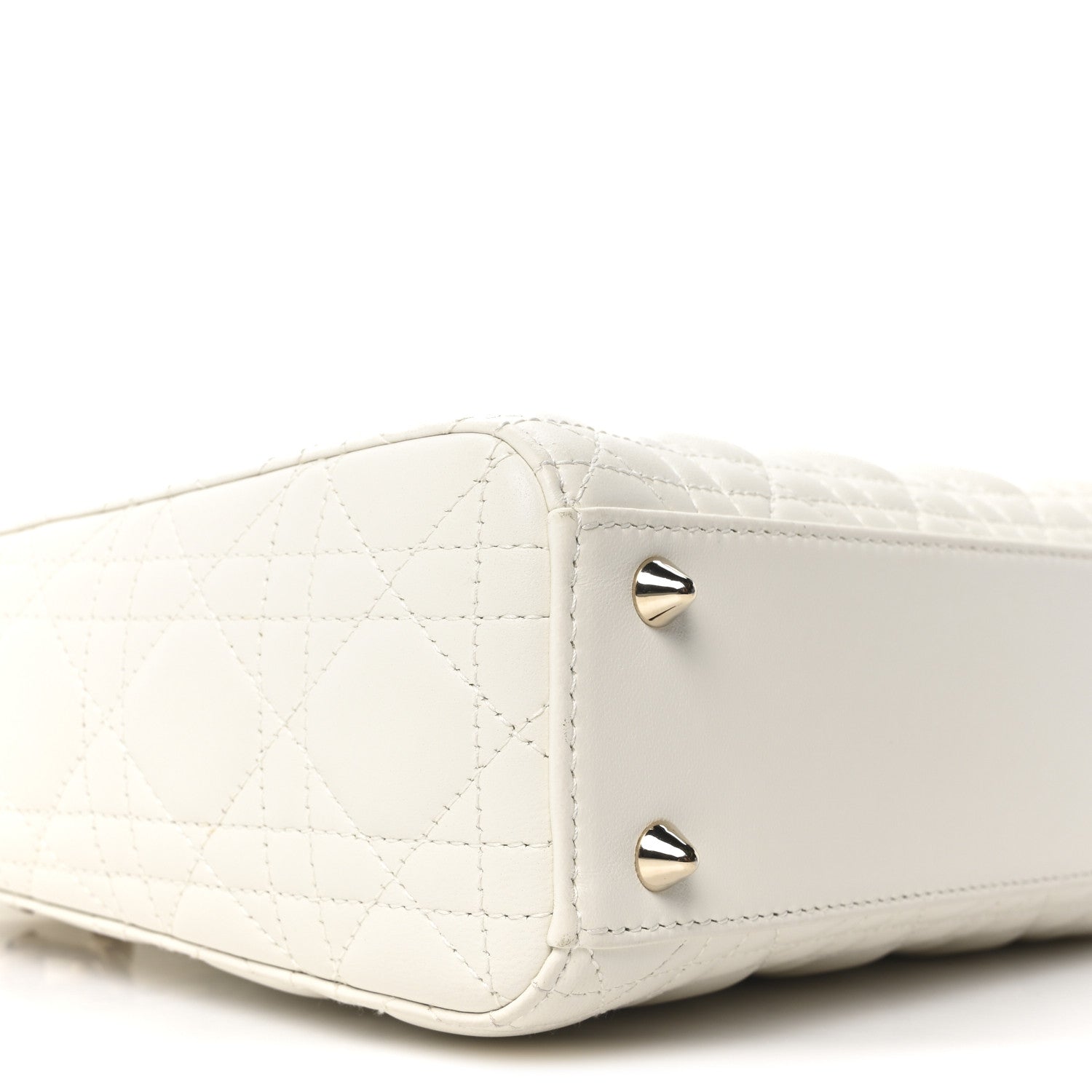 Christian Dior Lambskin Cannage Small My ABCDior Lady Dior White