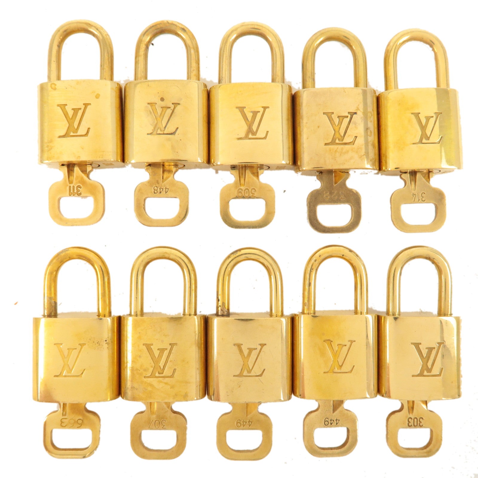 Louis Vuitton Set of 10 Lock & Key Cadena Key Lock