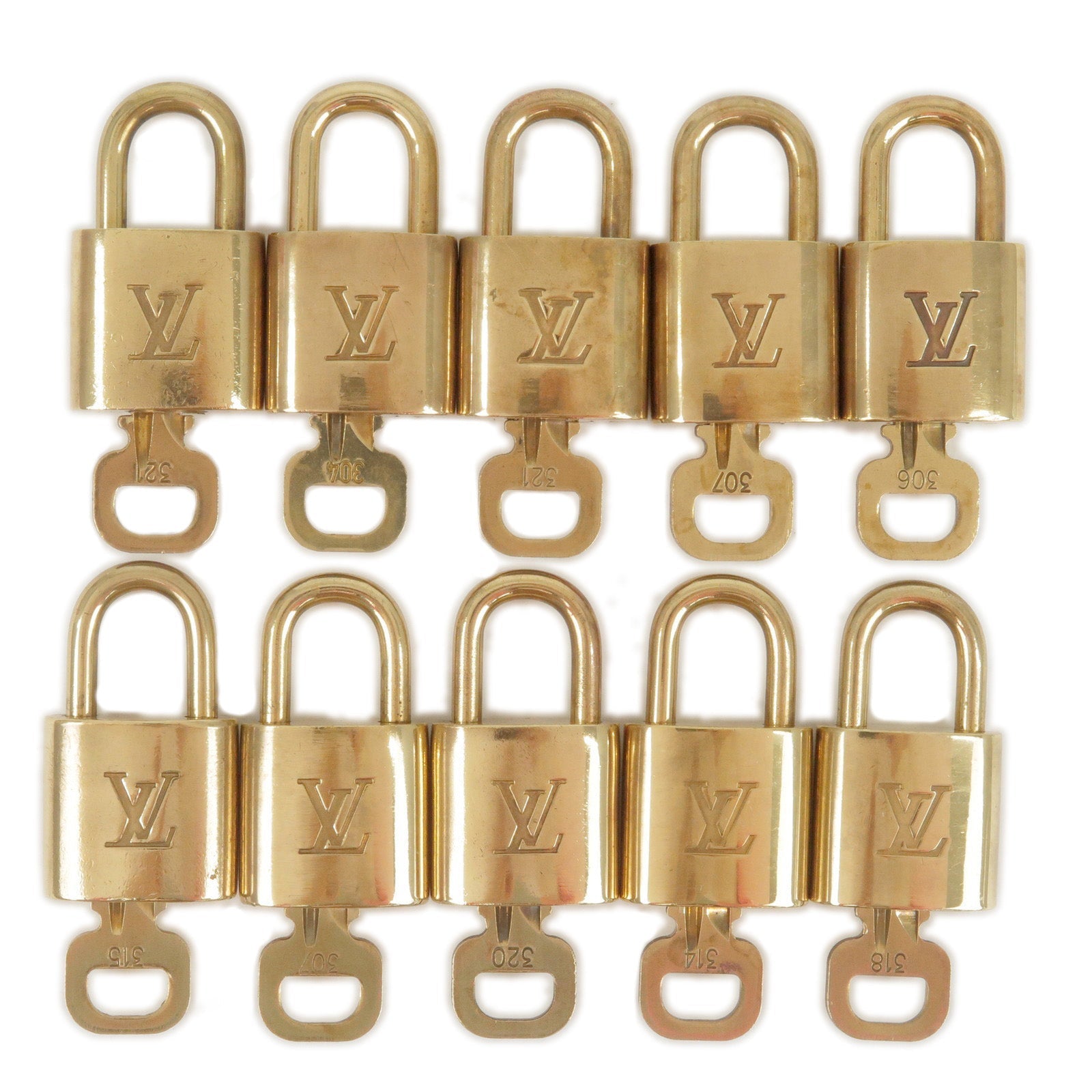Louis Vuitton Set of 10 Lock & Key Cadena Key Lock