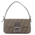 FENDI Zucca Canvas Leather Mamma Baguette Bag Khaki 26424