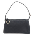 GUCCI Abbey GG Canvas Leather Hand Bag Pouch Black 145750