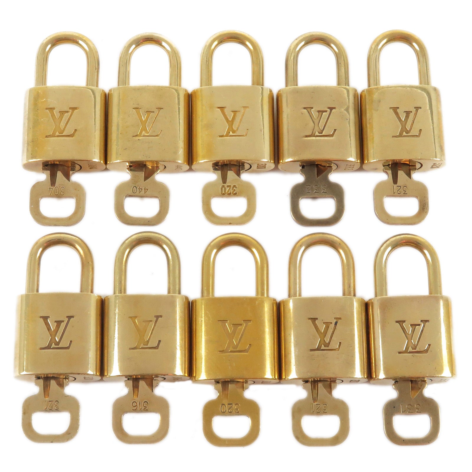Louis Vuitton Set of 10 Lock & Key Cadena Key Lock