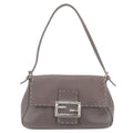 FENDI Selleria Mamma Baguette Leather Shoulder Bag Brown 8BR185