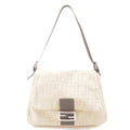 FENDI Zucca Canvas Leather Mamma Baguette Bag Beige 26325