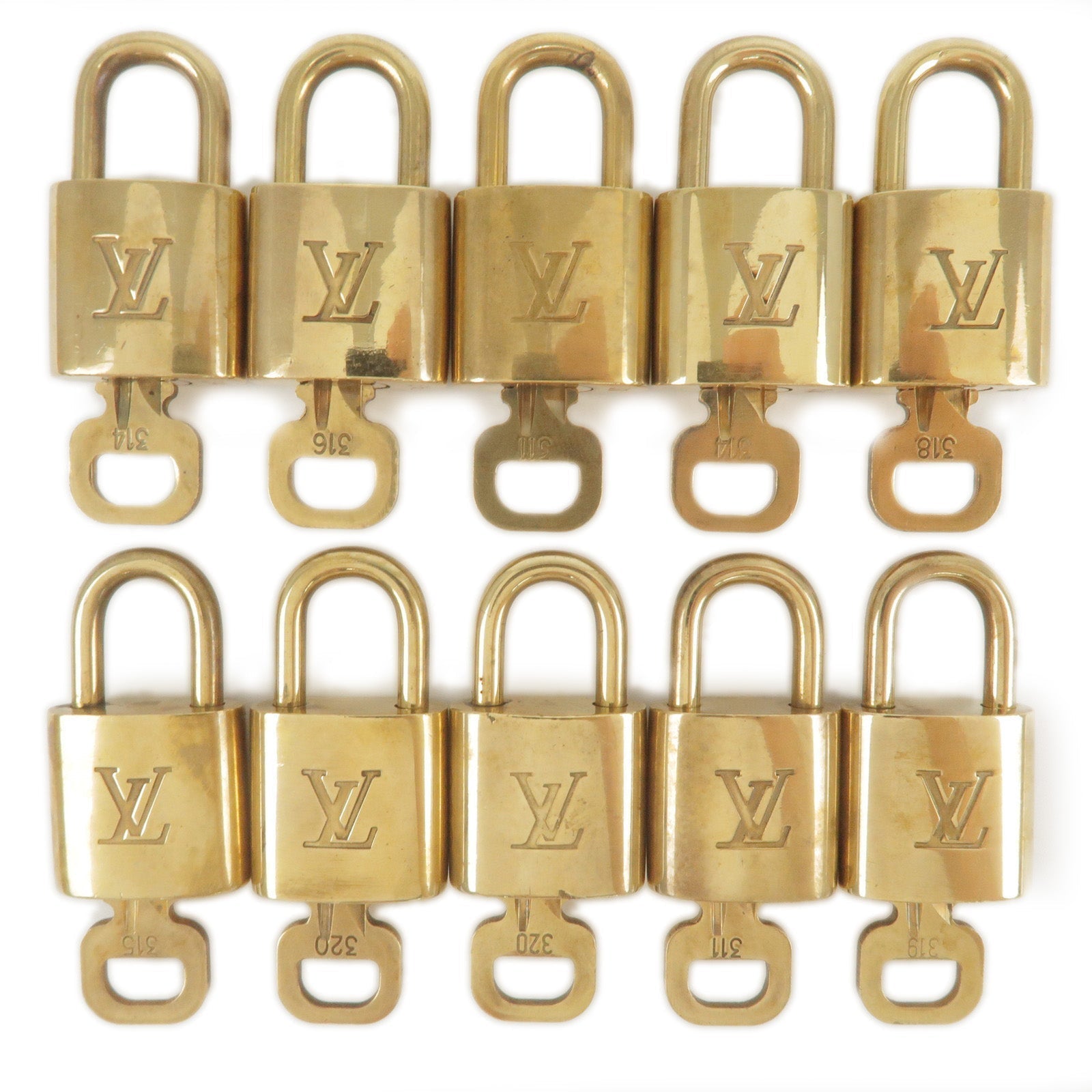 Louis Vuitton Set of 10 Lock & Key Cadena Key Lock