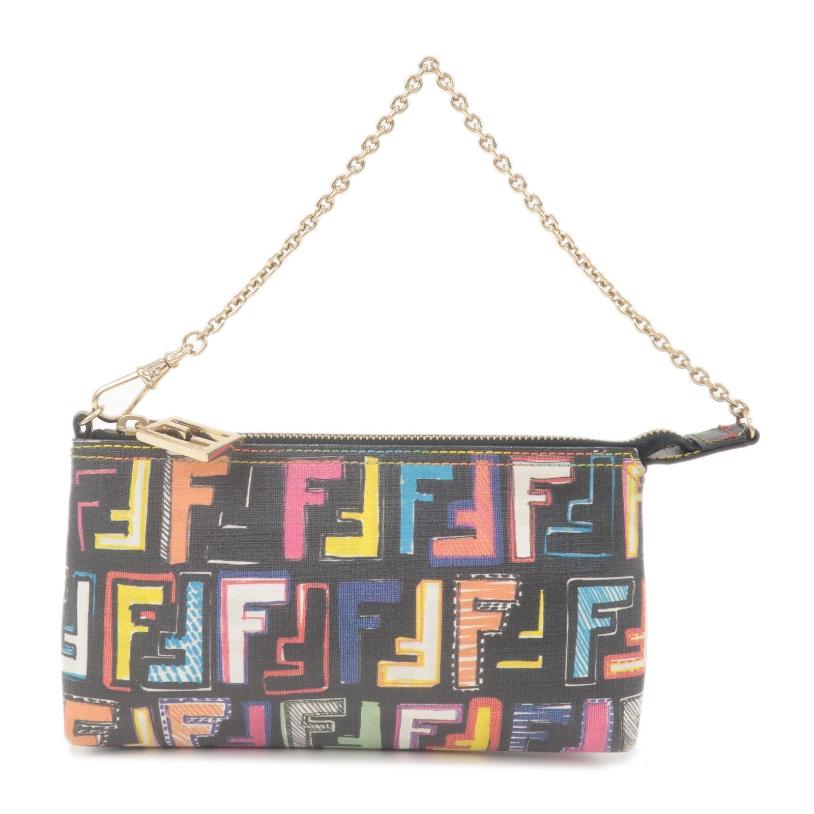 FENDI Zucca Print PVC Accessory Pouch Multi Color 8BR592