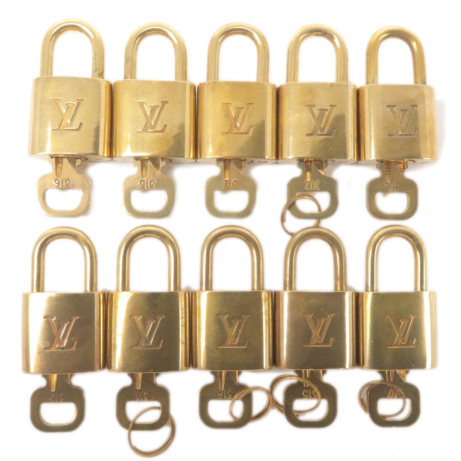 Louis Vuitton Set of 10 Lock & Key Cadena Key Lock