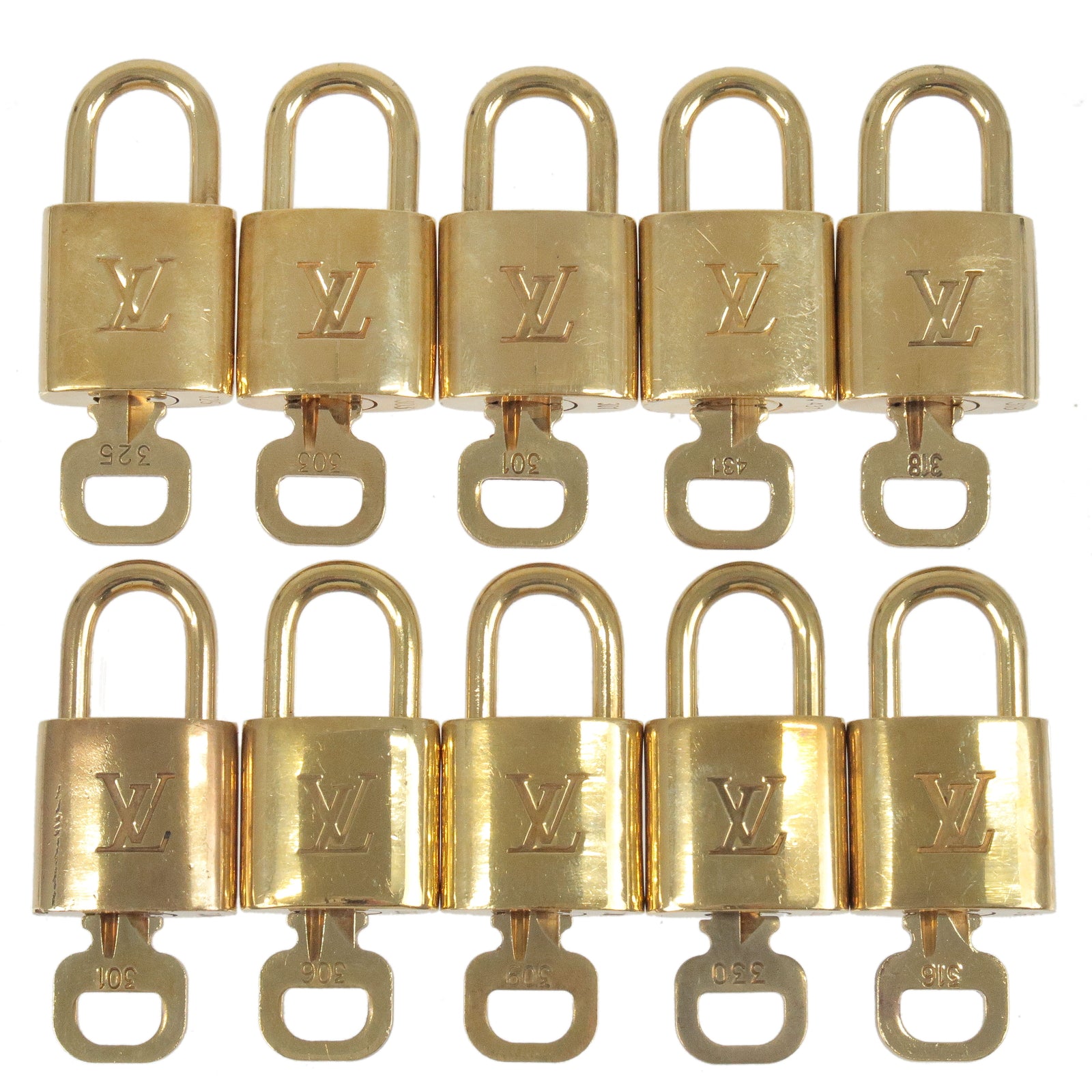Louis Vuitton Set of 10 Lock & Key Cadena Key Lock