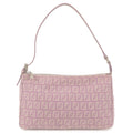 FENDI Zucchino Canvas Leather Shoulder Bag Purple 8BR267