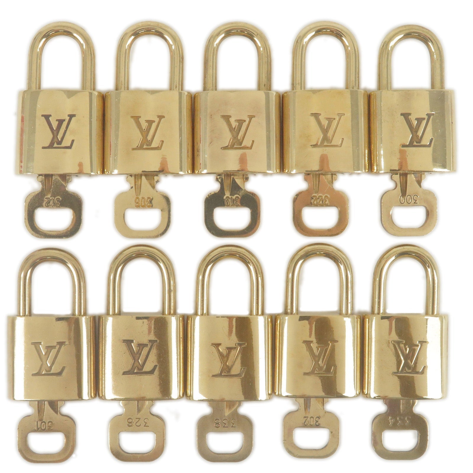 Louis Vuitton Set of 10 Lock & Key Cadena Key Lock