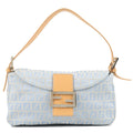 FENDI Zucchino Mamma Baguette Canvas Leather Shoulder Bag 8BR003