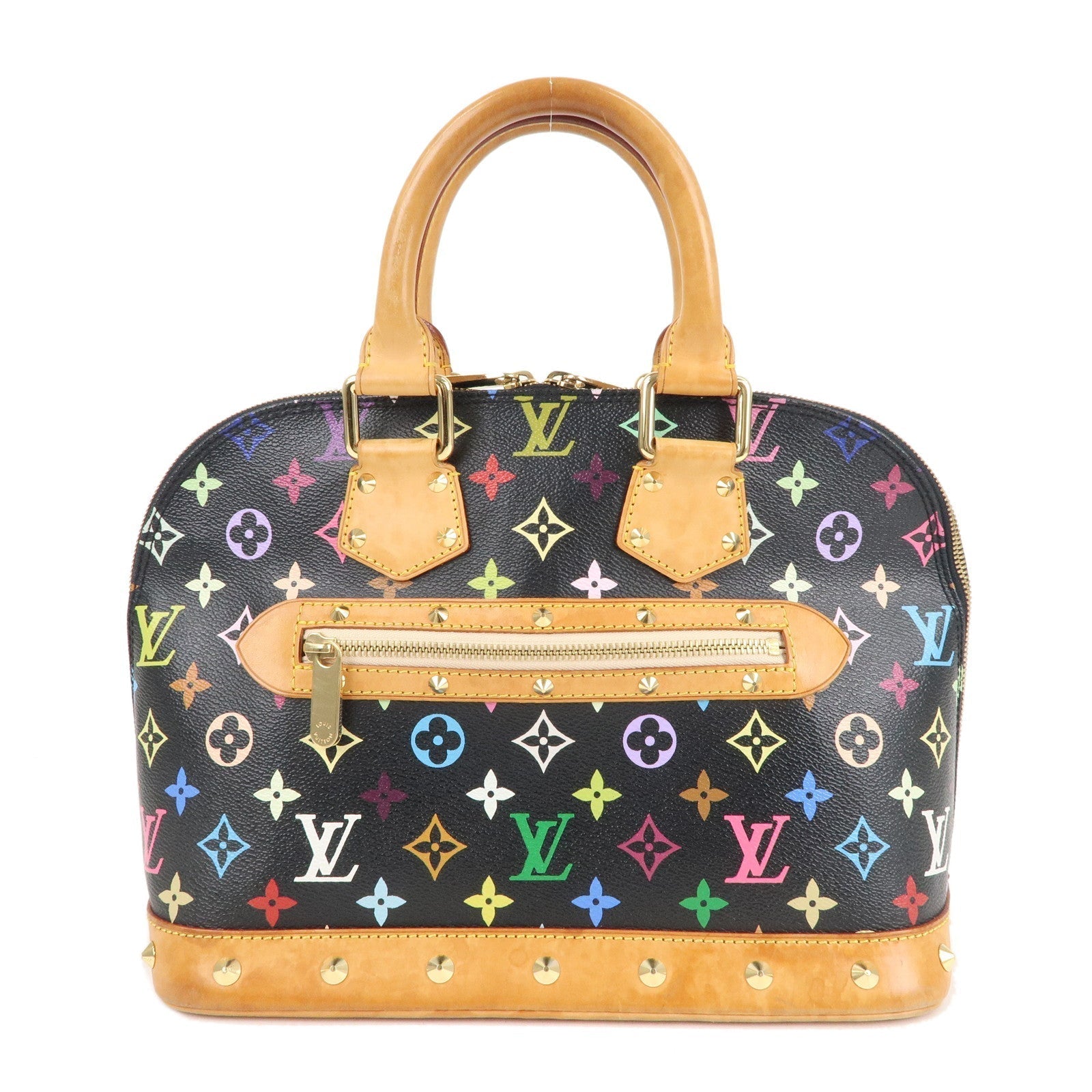 LOUIS VUITTON Monogram Multi Color Alma Hand Bag Noir M92646