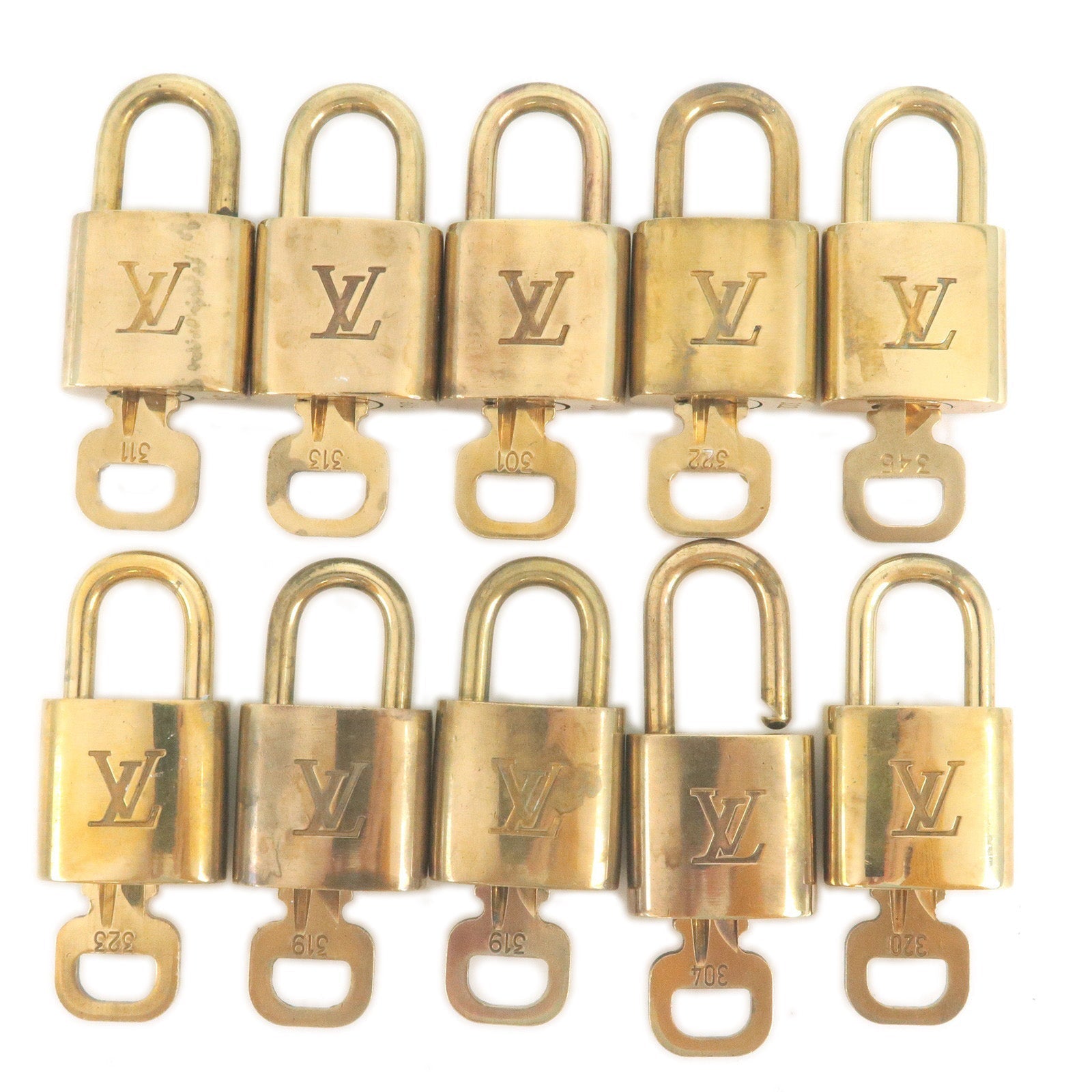 Louis Vuitton Set of 10 Lock & Key Cadena Key Lock