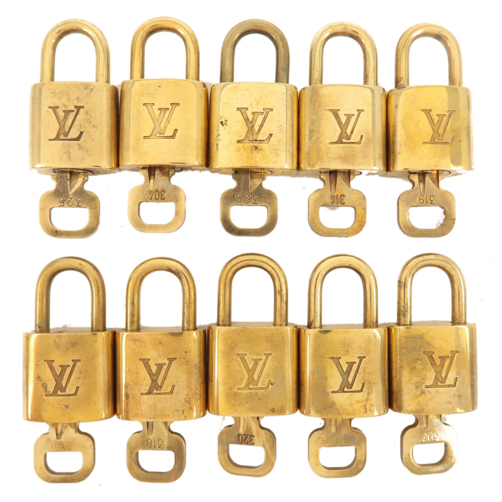 Louis Vuitton Set of 10 Lock & Key Cadena Key Lock