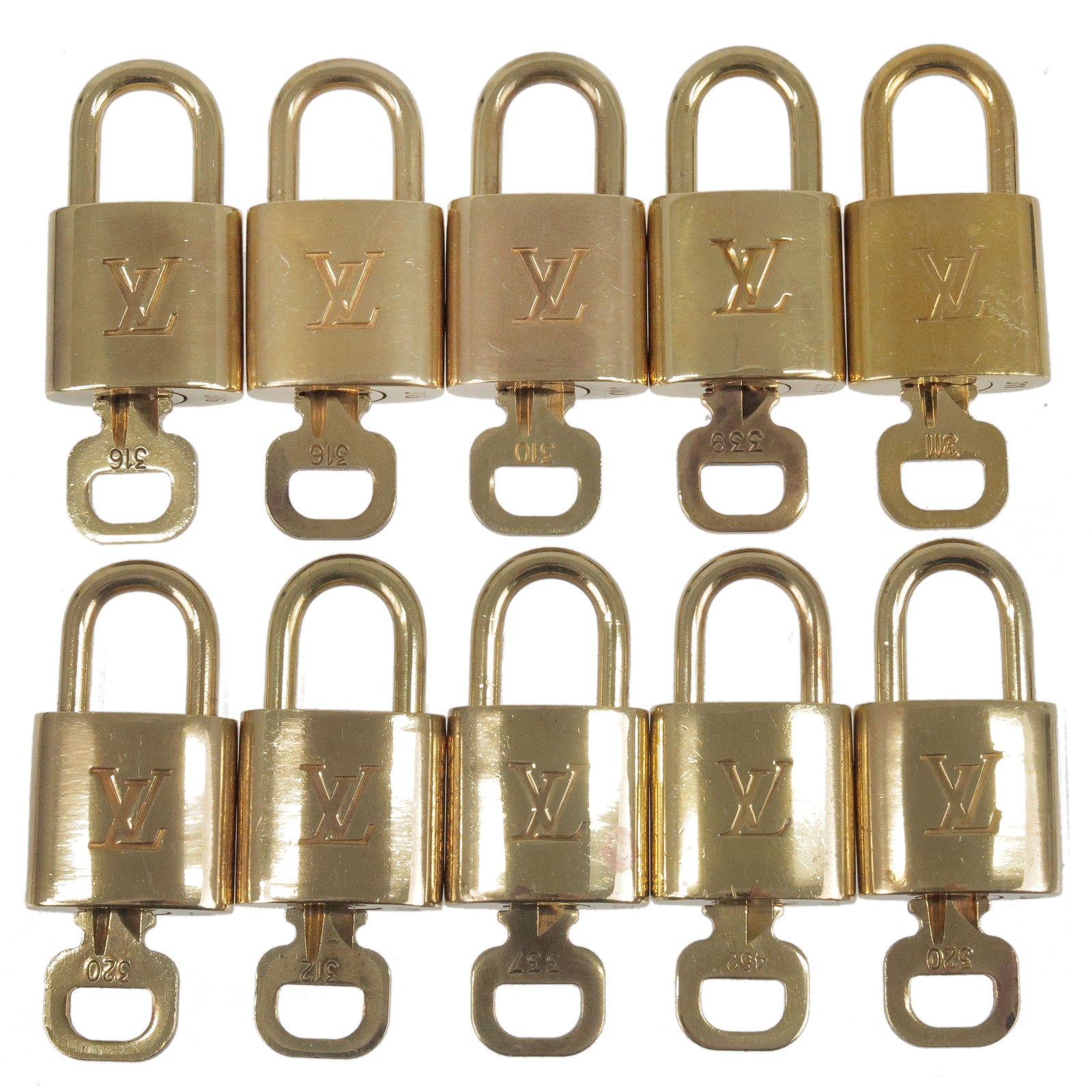 Louis Vuitton Set of 10 Lock & Key Cadena Key Lock