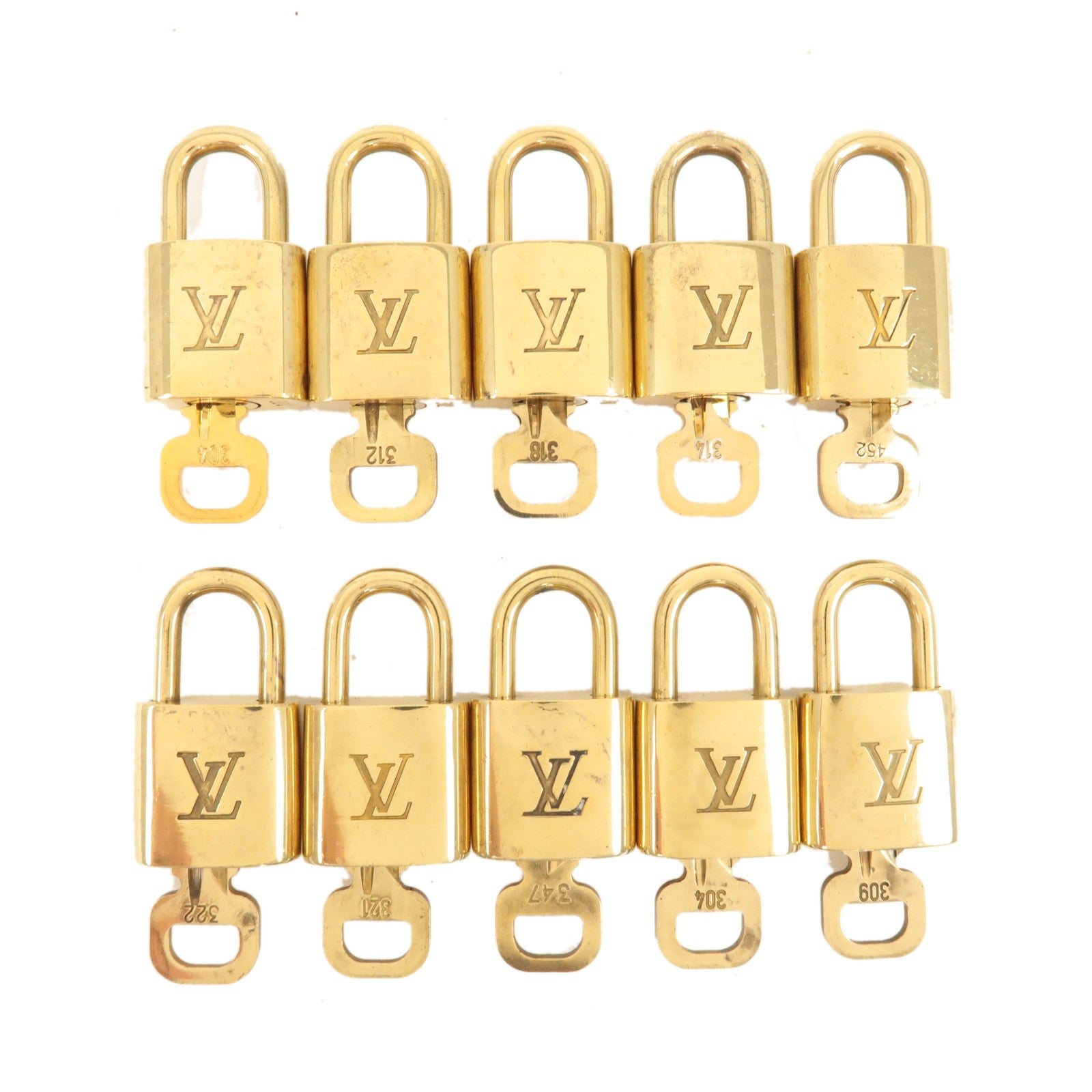 Louis Vuitton Set of 10 Lock & Key Cadena Key Lock
