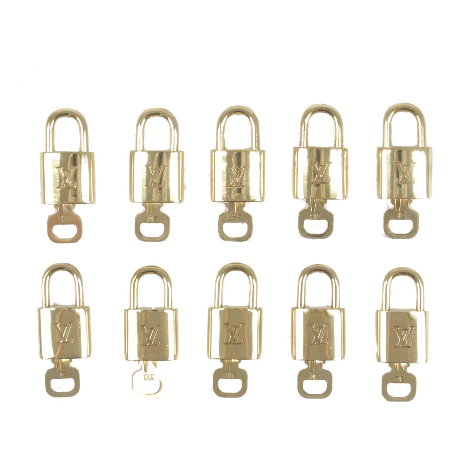 Louis Vuitton Set of 10 Lock & Key Cadena Key Lock