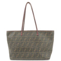 FENDI Zucca Print PVC Leather Tote Bag Khaki Black 8BH198