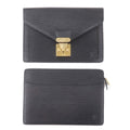 Louis Vuitton Set of 2 Epi Clutch Bag Black M52612 M52522