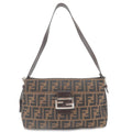 FENDI Zucca Canvas Leather Mamma Baguette Brown Black