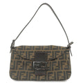 FENDI Zucca Mamma Baguette Canvas Leather Brown Black 8BR003
