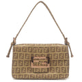 FENDI Zucchino Mamma Baguette Canvas Mini Shoulder Bag 8BK006