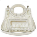 FENDI Zucca Vinyl Plastic Leather 2WAY Bag White Hand Bag 8BH353