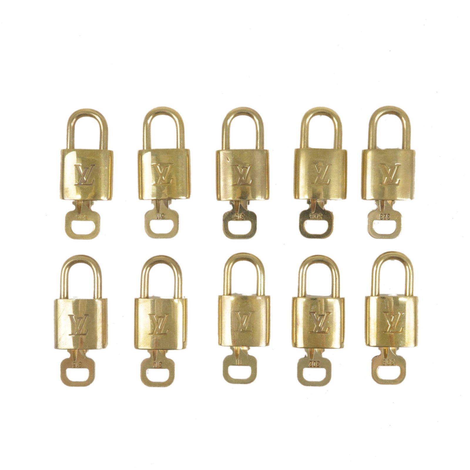 Louis Vuitton Set of 10 Lock & Key Cadena Key Lock