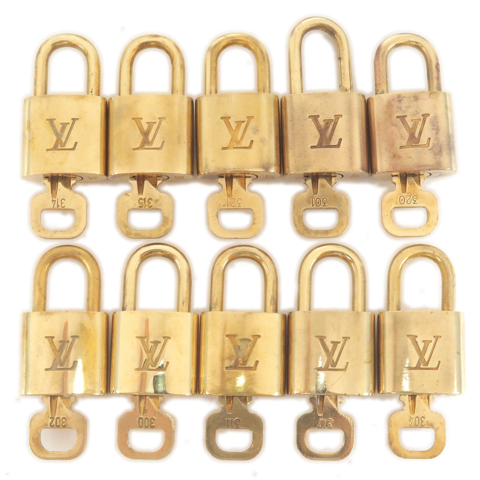 Louis Vuitton Set of 10 Lock & Key Cadena Key Lock