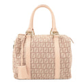 FENDI Zucchino Canvas Leather Mini Boston Bag Pink 8BL068