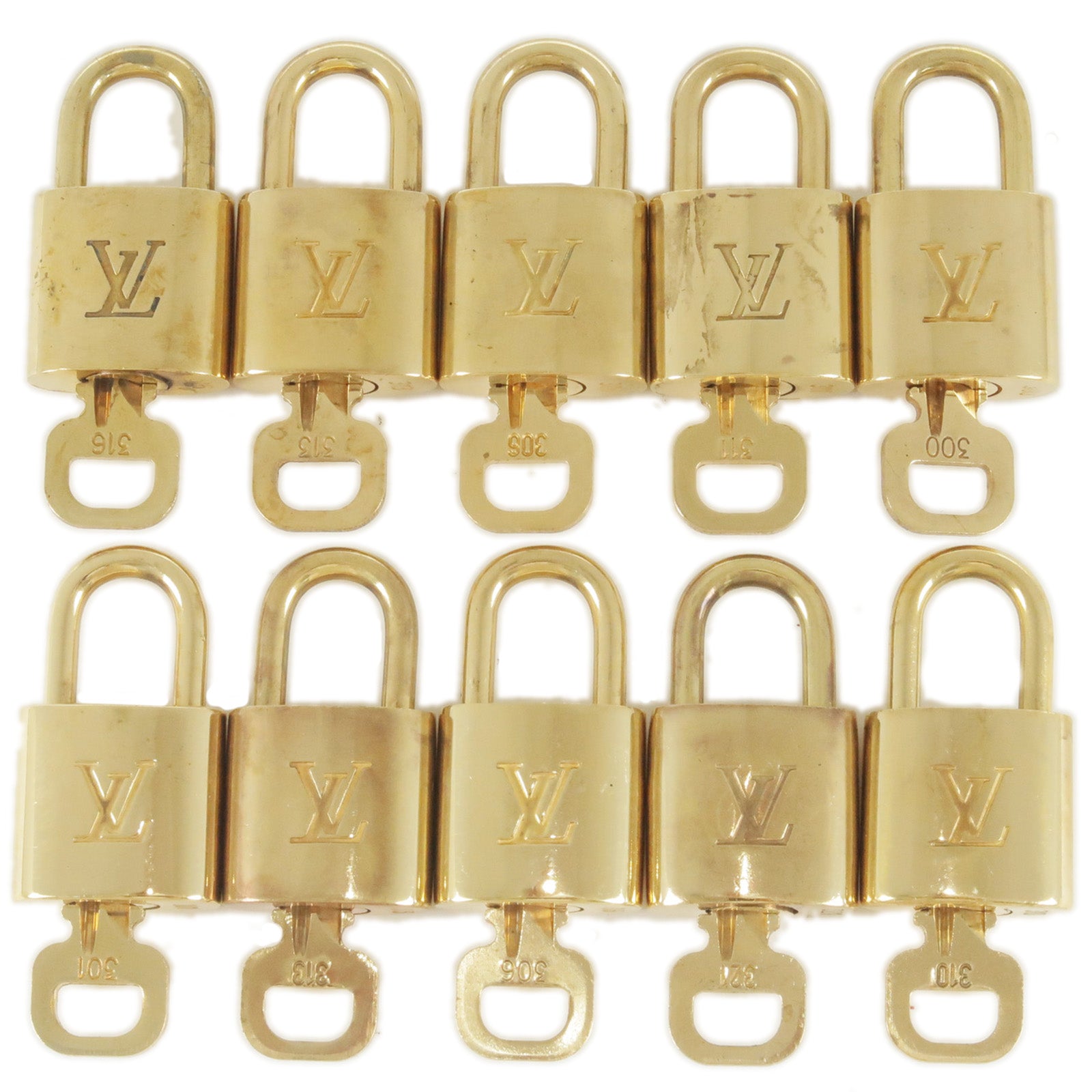 Louis Vuitton Set of 10 Lock & Key Cadena Key Lock