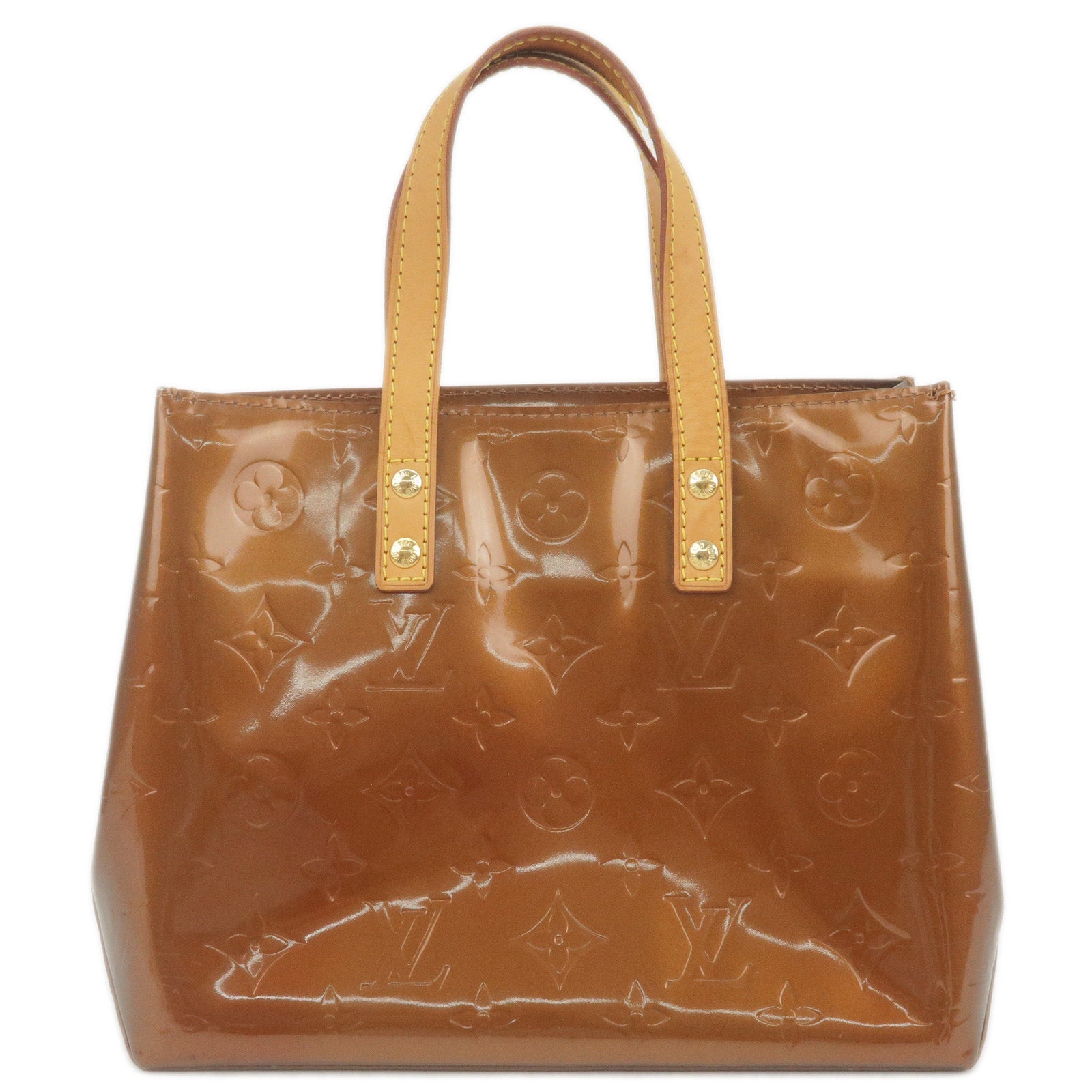 Louis Vuitton Monogram Vernis Lead PM Hand Bag Bronze M91146