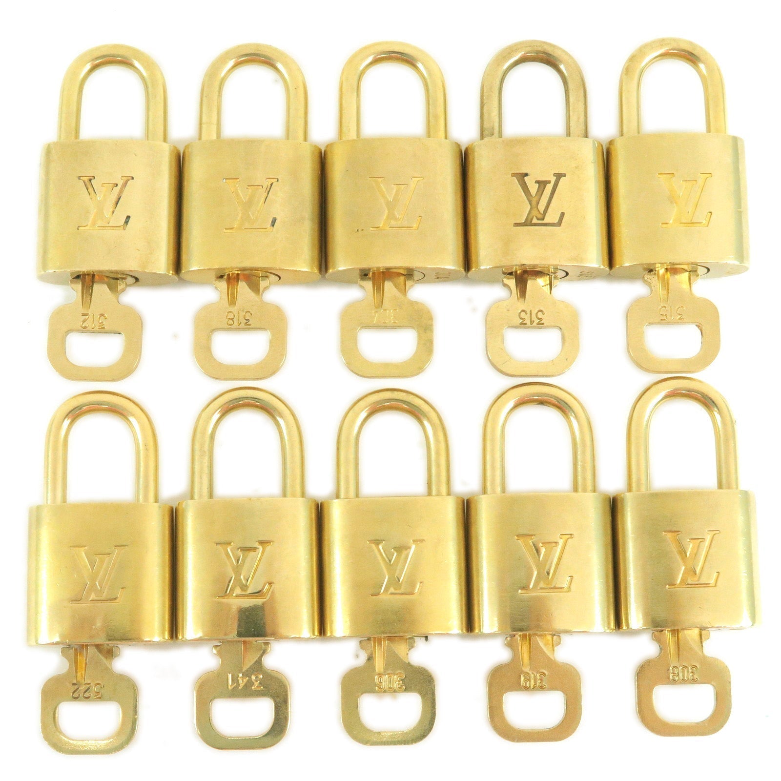 Louis Vuitton Set of 10 Lock & Key Cadena Key Lock