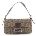 FENDI Zucca Mamma Baguette Canvas Leather Hand Bag 26424