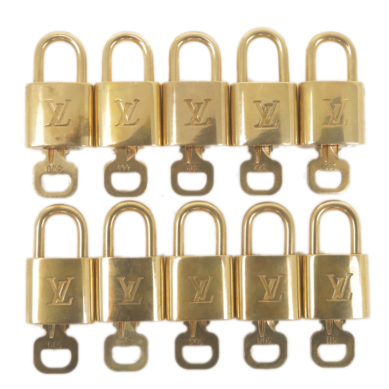 Louis Vuitton Set of 10 Lock & Key Cadena Key Lock