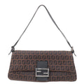 FENDI Mamma Baguette Zucchino Canvas Leather Hand Bag 8BR181