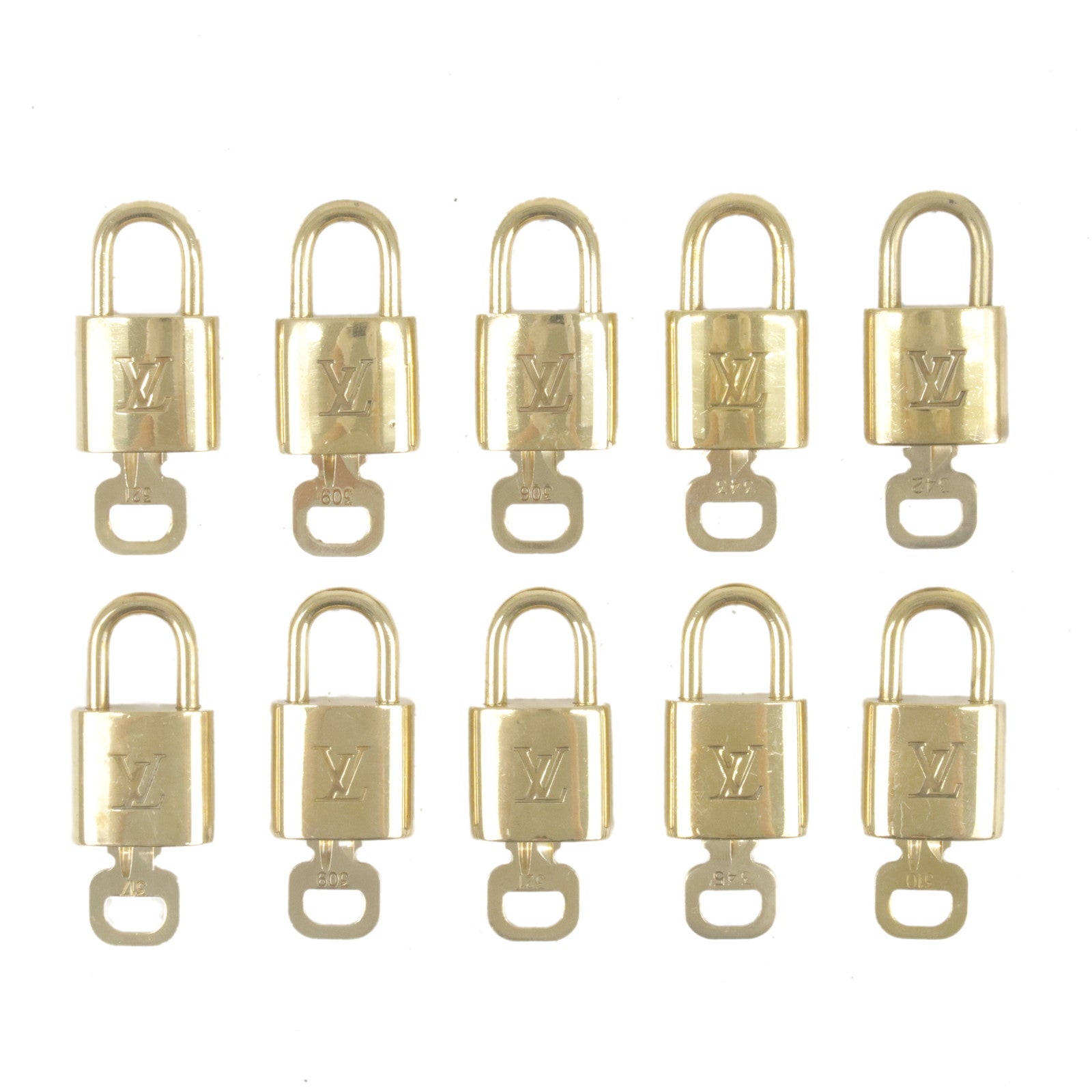 Louis Vuitton Set of 10 Lock & Key Cadena Key Lock