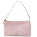 FENDI Zucchino Canvas Leather Shoulder Bag Purple 8BR267
