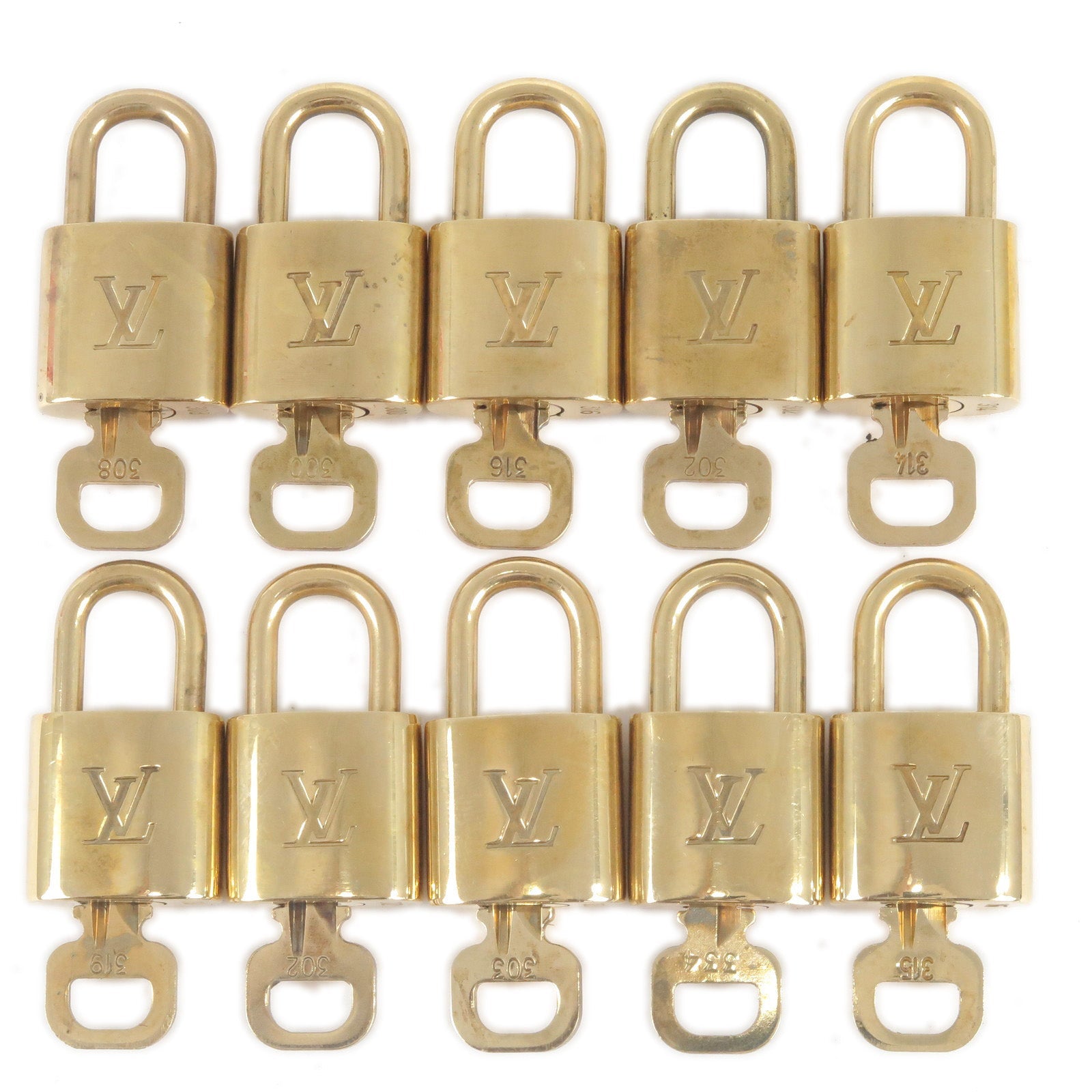 Louis Vuitton Set of 10 Lock & Key Cadena Key Lock
