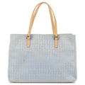 FENDI Zucchino Canvas Leather Hand Bag Light Blue 8BH072