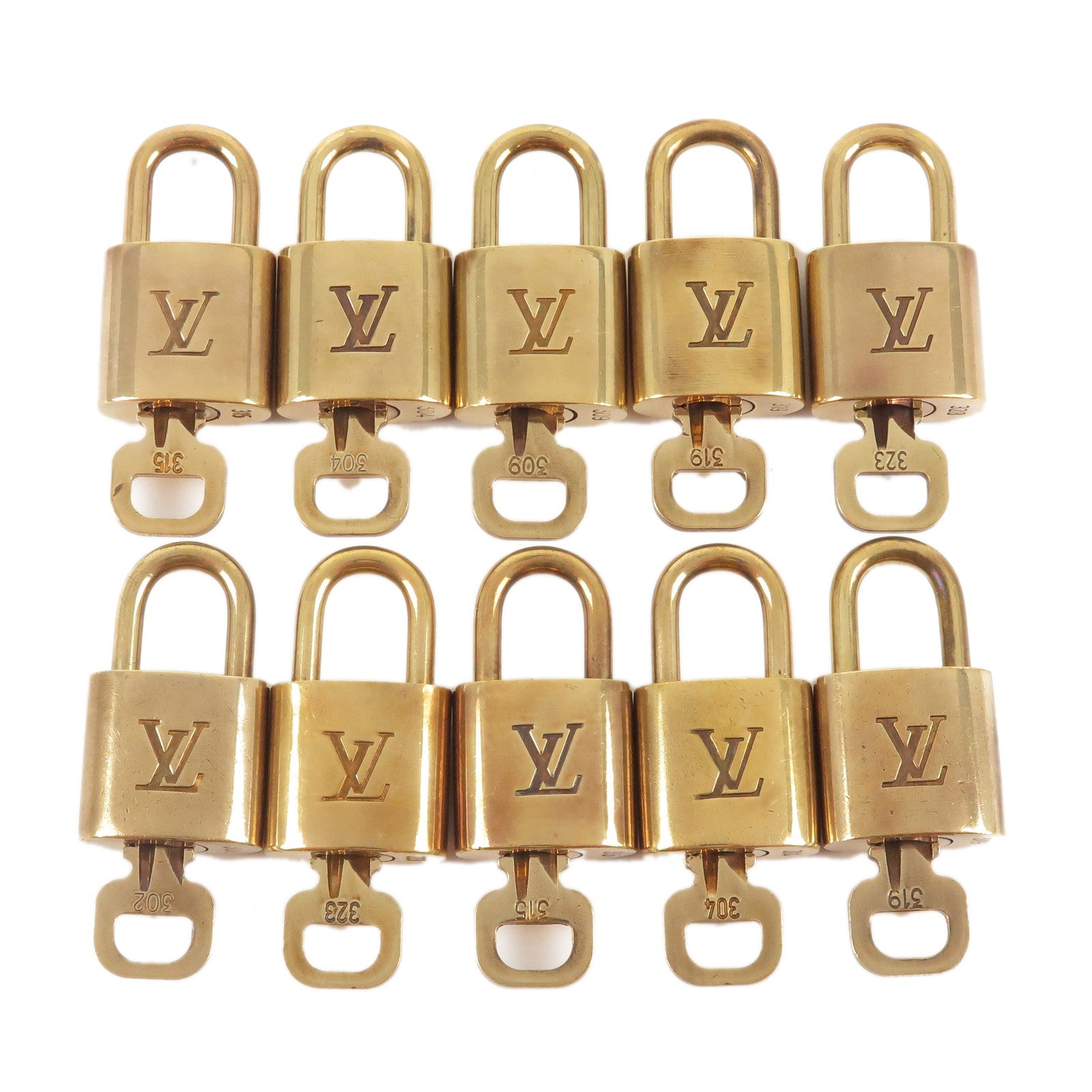 Louis Vuitton Set of 10 Lock & Key Cadena Key Lock