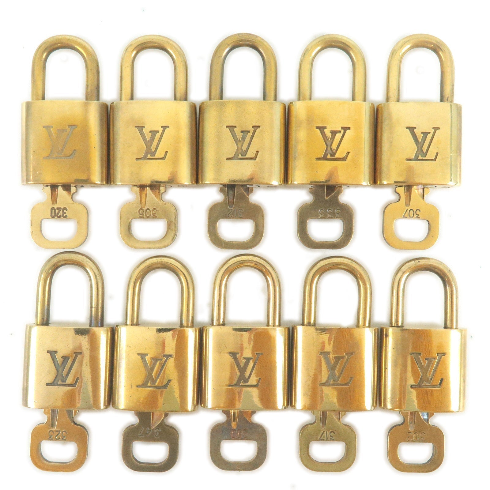 Louis Vuitton Set of 10 Lock & Key Cadena Key Lock